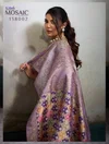 Mosaic By Sethnic Pure Satin Jacquard Border Designer Saree